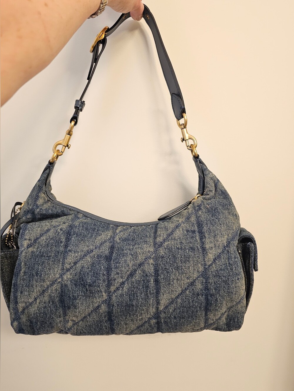COACH Denim Pocket Juliet Bag 30 Denim Bag - Picture 3 of 12
